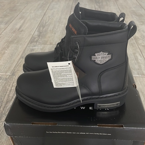 Harley-Davidson Gibson Black Genuine Leather Men Boots - Picture 5 of 6